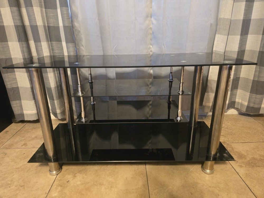 Modern Indoor Furniture 39.4" Wide Glass TV Stand