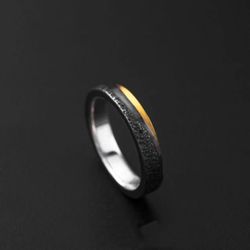 Retro dawn ring men’s old gold texture opening ring trend personality cold style men’s single ring