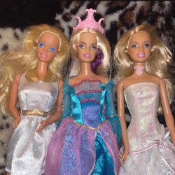 3 Beautiful Barbie Dolls