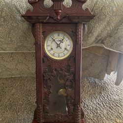 3305 M D&A Regulator Wall Clock Mahogany CARVED