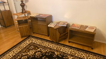 4-piece Oak Veneer Living Room Set