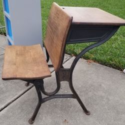 Antique wooden school desk