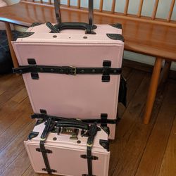 $100.00 Pink Vintage Luggage Set