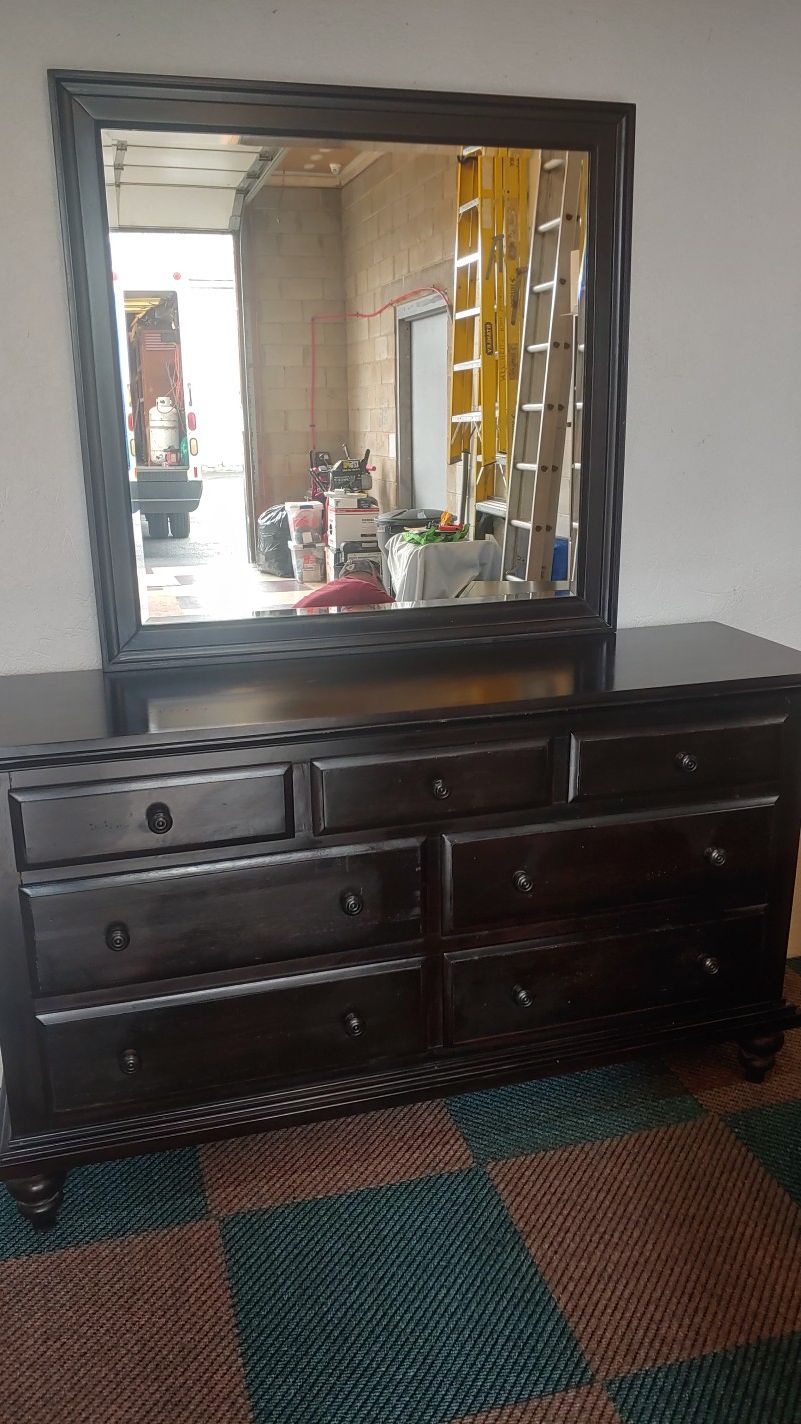 Dresser with mirror and 2 night stands