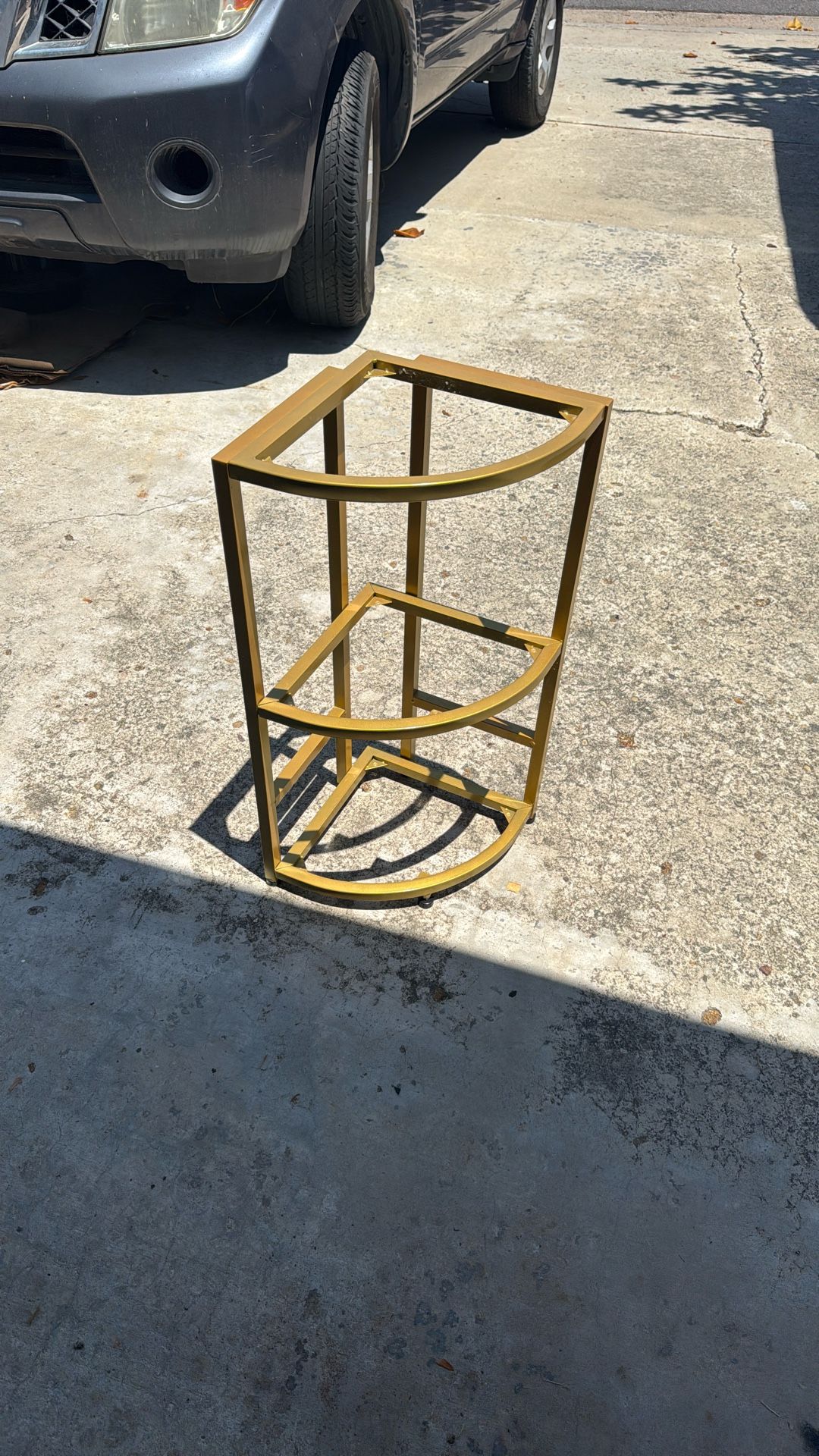 Glass And Gold Corner Shelf