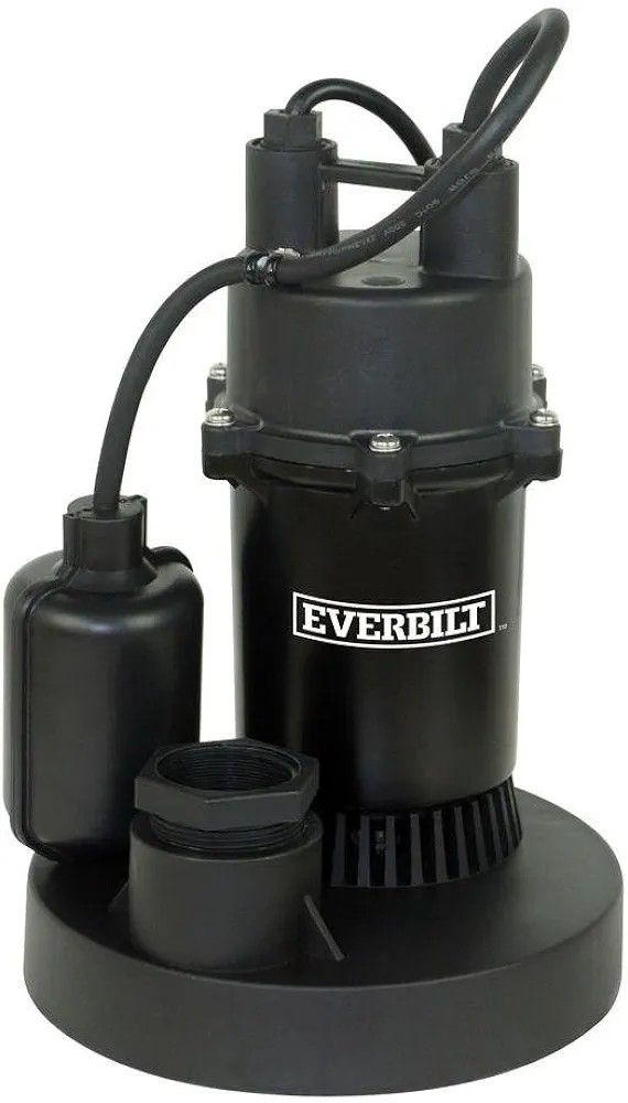 Everbilt SBA050BC 1/2 HP Submersible Sump Pump with Tether