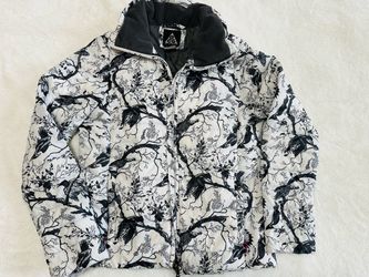 Nike/ ACG White and Black Floral Bird Print Puffer Jacket