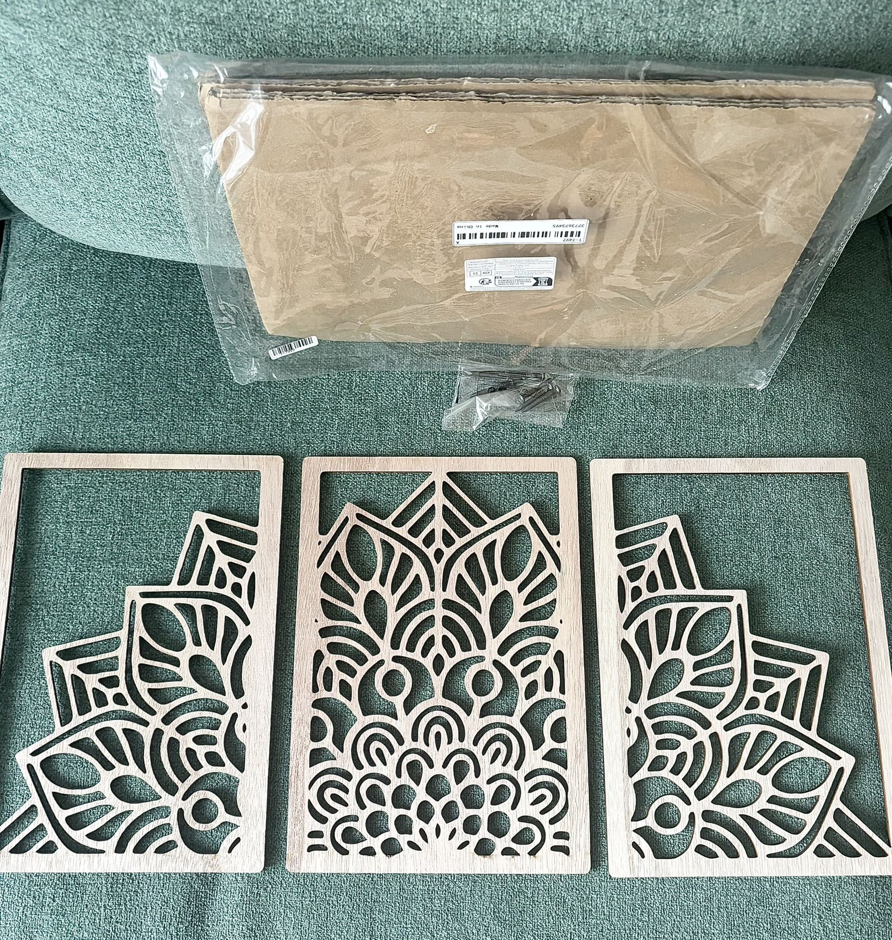 NWT 3 Piece Wooden Mandala Wall Decor Hanging - DYI