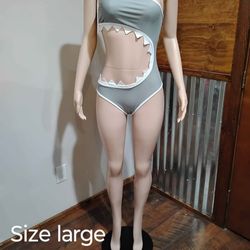 New Women's 0ne Piece Shark Mouth Swimsuit