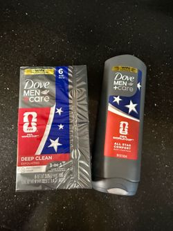 Dove men body wash and bat soap