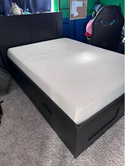 Full-Size Platform Bed with Storage Drawers
