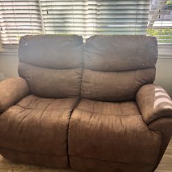 Comfy AF La-Z-Boy Brown Suede Reclining Loveseat | Furniture | Living Room | Free Delivery