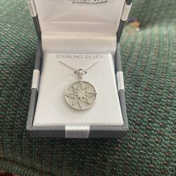 Sterling Silver And Mother Of Pearl Necklace 