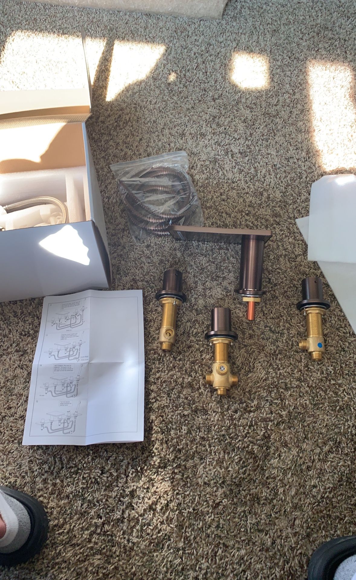 5 Hole Bath Shower Deck Mount Faucet Bronze