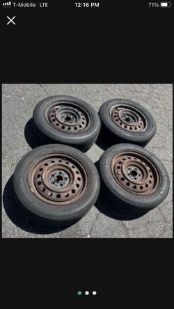 4 — 185/65r15 5x3.94 5x100 Stock Corolla Impreza Prius Wheels Rims Good Michelin Tires!!!!!!!!!!!!!!