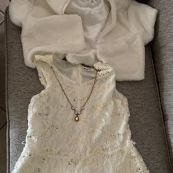 Size- 16 For Girls W/ Belt And Fluffy Jacket 