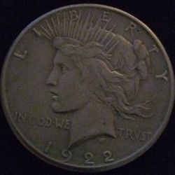 1922 Silver Peace Dollar High Relief Matte 