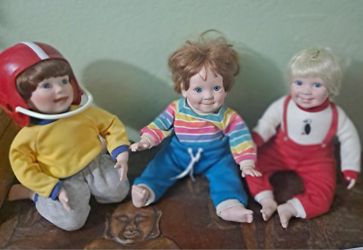 3 DANBURY MINT PORCELAIN DOLLS