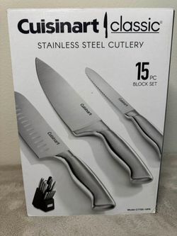 Cuisinart Classic 15-Piece Stainless Steel Knife Block Set – Brand New in Box