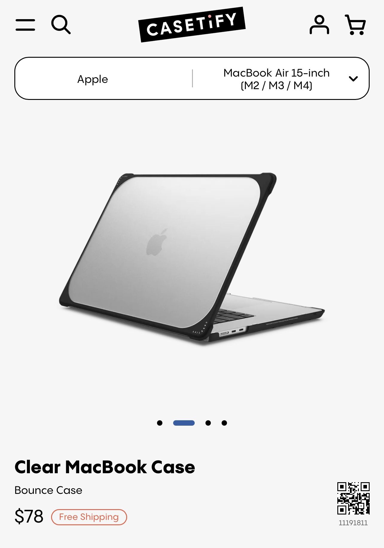 Casetify Clear MacBook Case