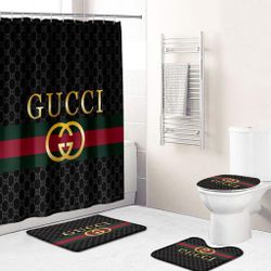 Bathroom set. Custom printed 3D Shower Curtains 4 Pieces Bath set with shower curtain hooks.  1 Shower Curtain 72x72 12 Plastic Hooks 3 pcs Bath Mats 