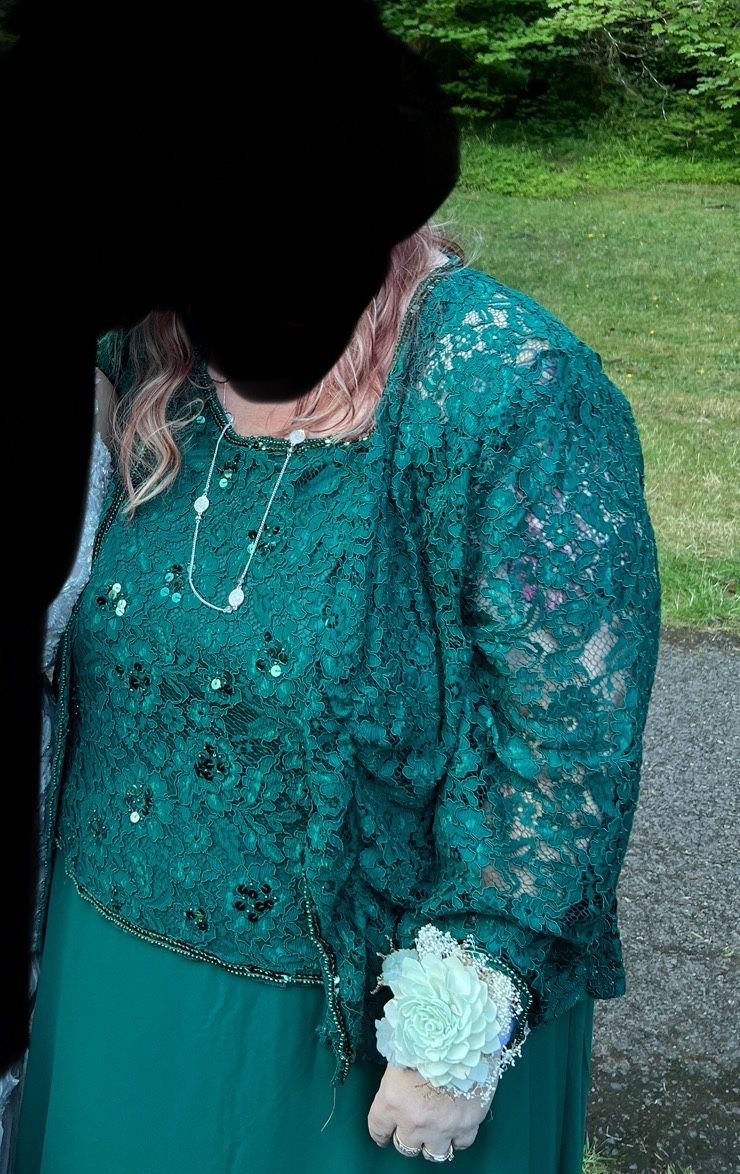 Roman’s woman’s Plus Size beaded Lace Jacket Dress