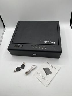 KESONS Biometric Gun Safe with 3 Access Ways, Keys, Fingerprint and Passcode, LCD Display