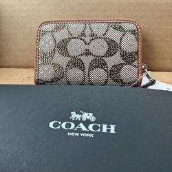 Coach Essential Crystal Signature Jacquard Card Case Wallet