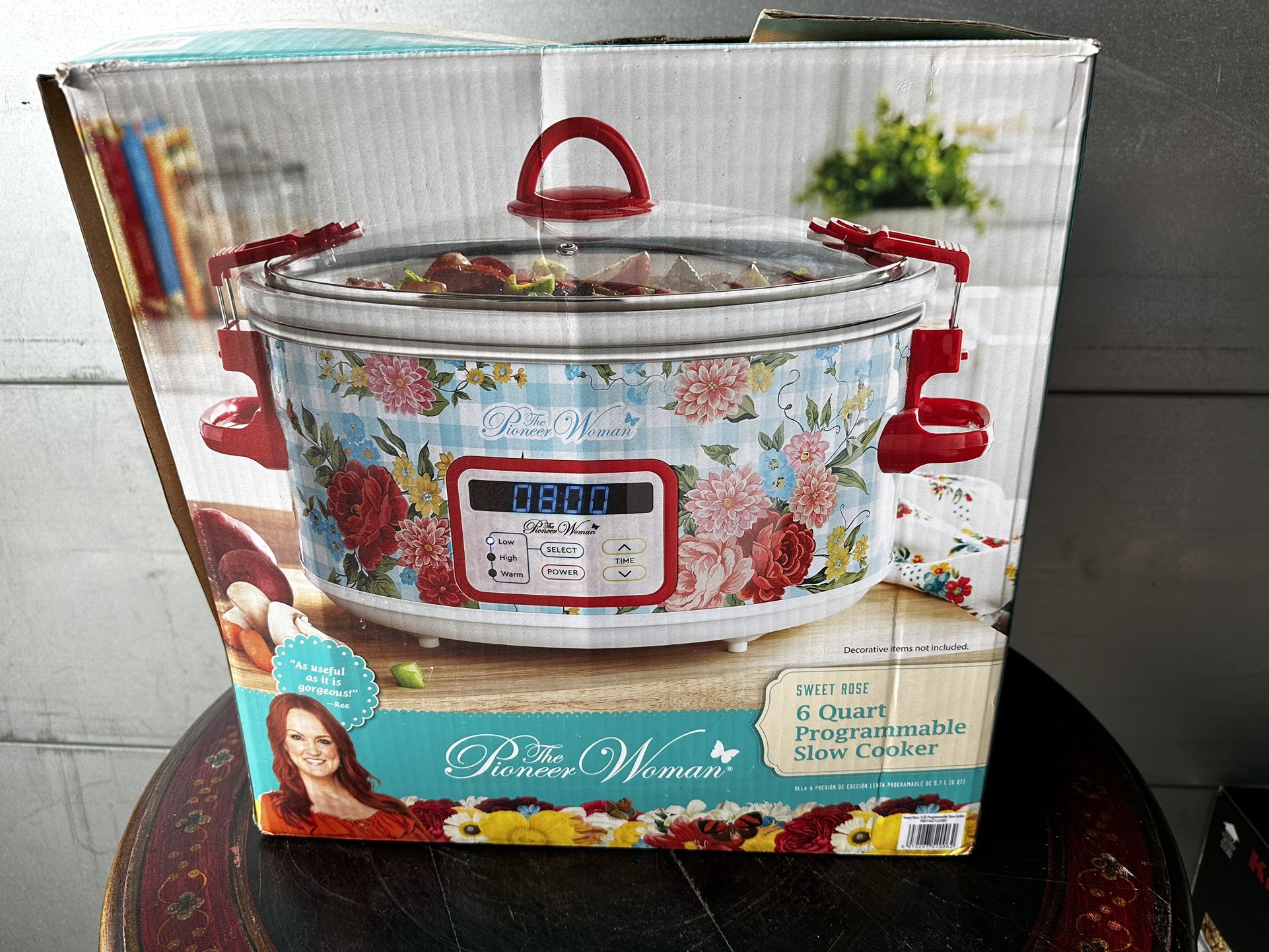 Pioneer Woman SWEET ROSE 6 Quart Programmable Slow Cooker