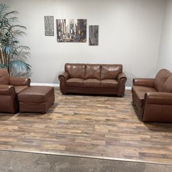 (Free Delivery!!) Leather 4 Piece Set