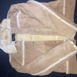  Vintage Mens Shearling Leather Jacket 