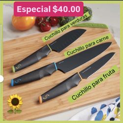 Cuchillos Set 3 Línea Vida Sana $40.00 Especial Princess House Ventas Finales 