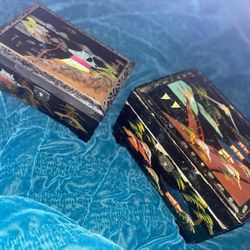 1950s Antique Japanese Jewelery Box Set 