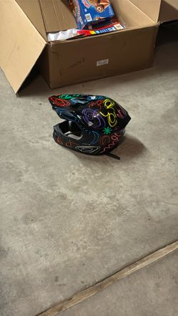 Motocross helmet, extra large, graffiti pattern buy or trade