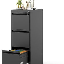 N-File Cabinet, Vertical File Cabinets with Lock for Home Office,Heavy Duty Office Steel Filing Cabinet for Hanging Letters/Legal/A4, Assembly Require