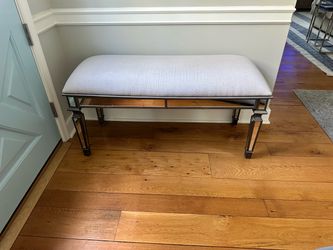 Upholstered Bench with Glass Frame