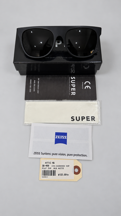 SUPER Retrosuperfuture Flat Top Black Matte Sunglasses ZEISS Made in Italy