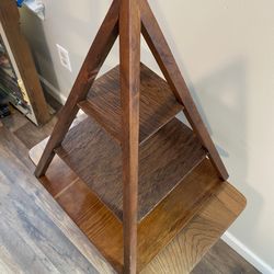 Unique Vintage Wooden Pyramid display Shelf