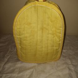 Vintage Bright Yellow Appliance Cover With Wooden Hook