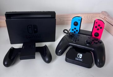 Nintendo Switch with Neon Blue/Red Joy-Con Controller