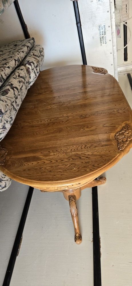 Solid Oak Dining Table,...6 Chairs.