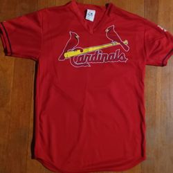 Vintage Allen Mens Size Medium St Louis Cardinals Number 18 Majestic Red Jersey Baseball 