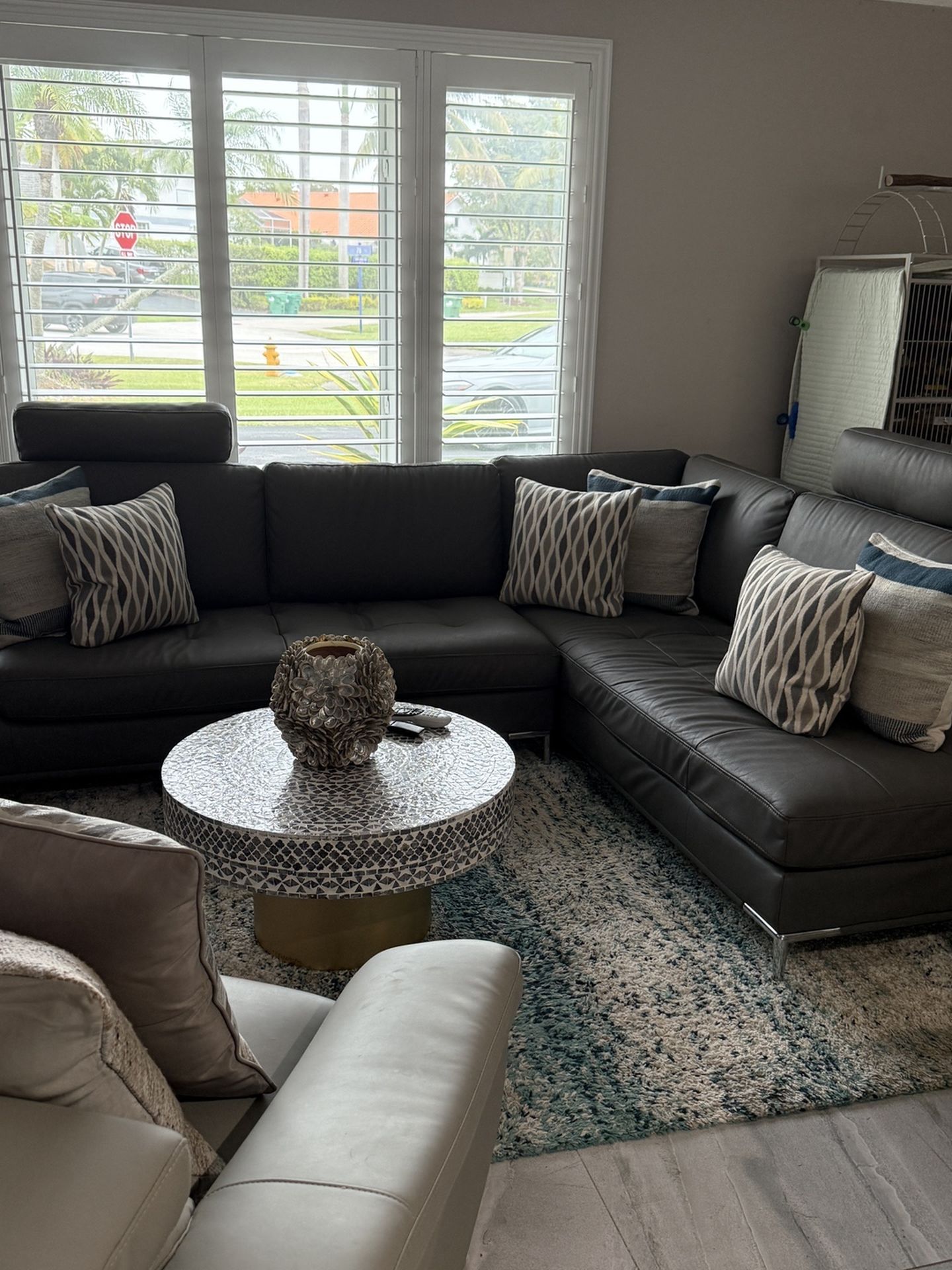 Sectional With Fold Out Chaise Lounge 