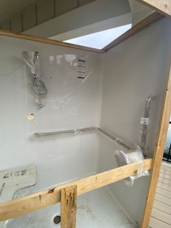 New MAAX 1Pc Shower with Grab Bar & Seat