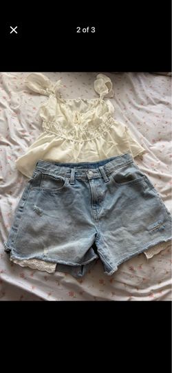 Cute Top and Jeans Shorts Size Small