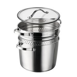 Tramontina 8-Quart Stainless Steel Tri-ply Base Multicooker with Pasta Insert