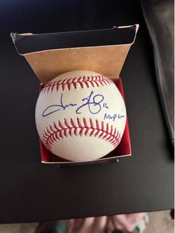 Jason Giambi signed baseball.