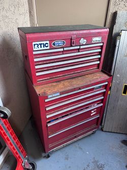 Vintage Craftsman 2-Piece Steel Tool Chest & Rolling Cabinet