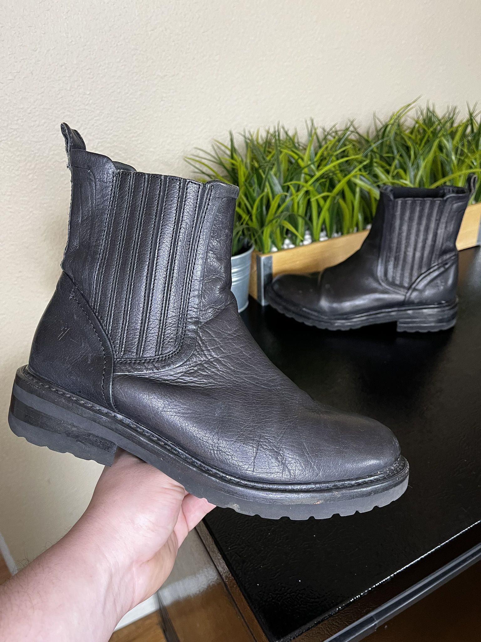Frye Black Leather Chelsea Boots (contact info removed)