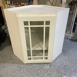 30” Corner Cabinet With Glass Window/Door